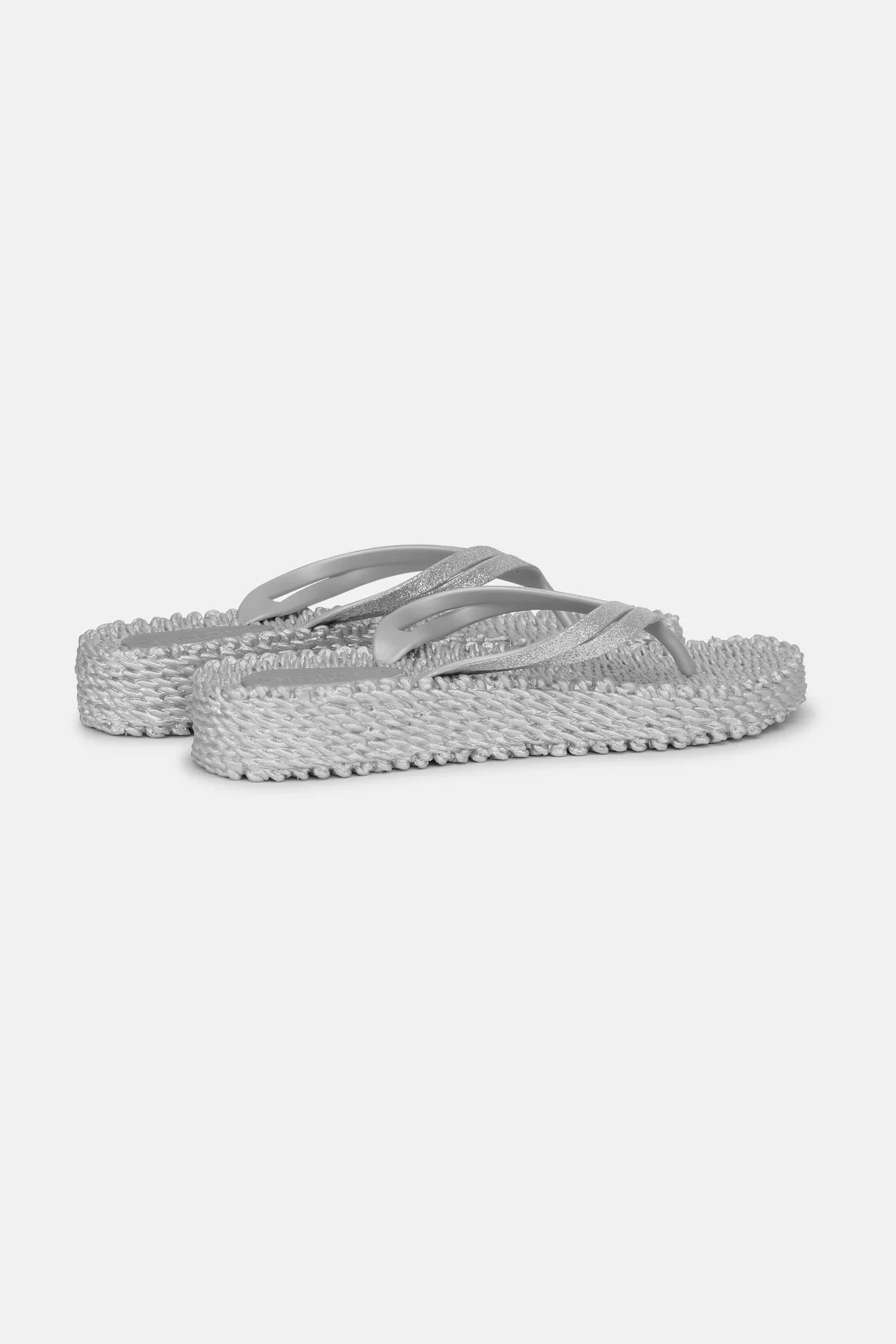 Ilse Jacobsen Platform Flip-flops Glitter - Silver