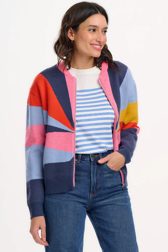 Sugarhill Brighton Solana Knitted Bomber - Multi, Sunrays