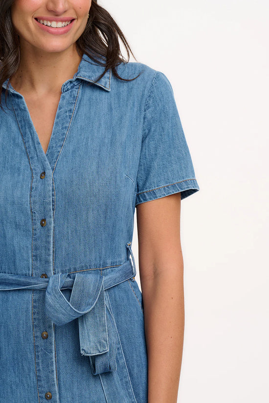 Sugarhill Brighton Cloretta Midi Shirt Dress - Mid Blue Denim
