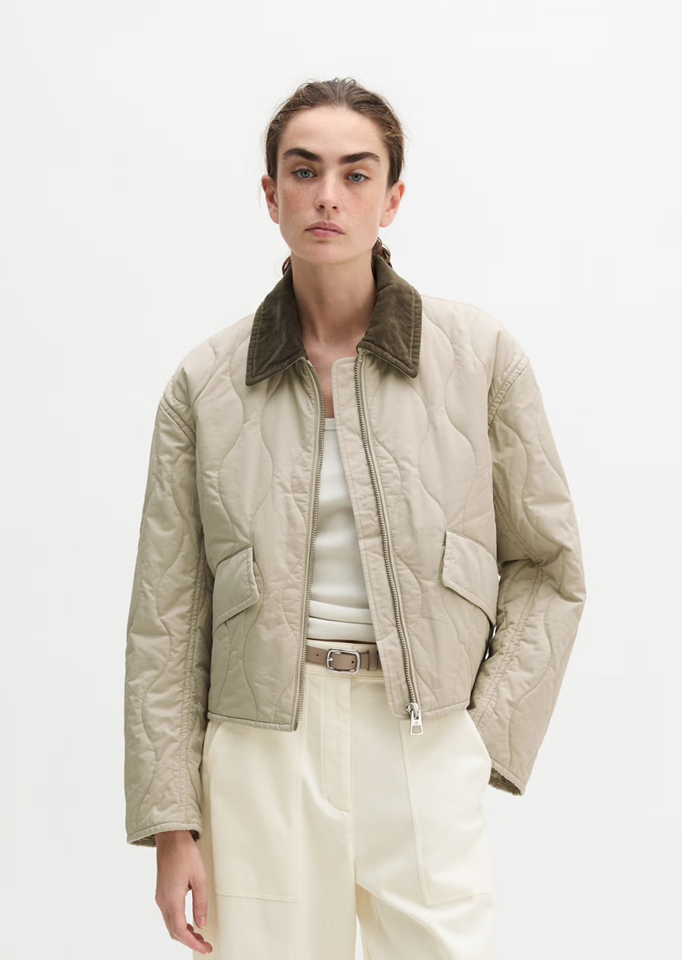 Marc O Polo BARN-STYLE REGULAR COTTON QUILTED JACKET MADE FROM WATER-REPELLENT TWILL