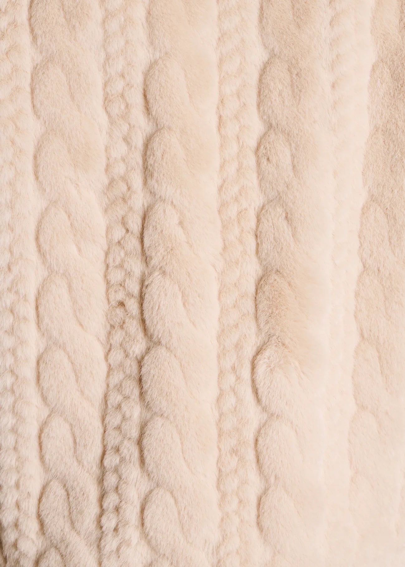 La Fee Maraboutee Short ecru coat with faux fur