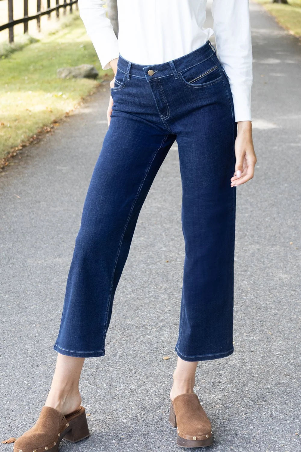 No2mor0 Napoli Wide Leg Denim Trouser - 27" Leg Indigo