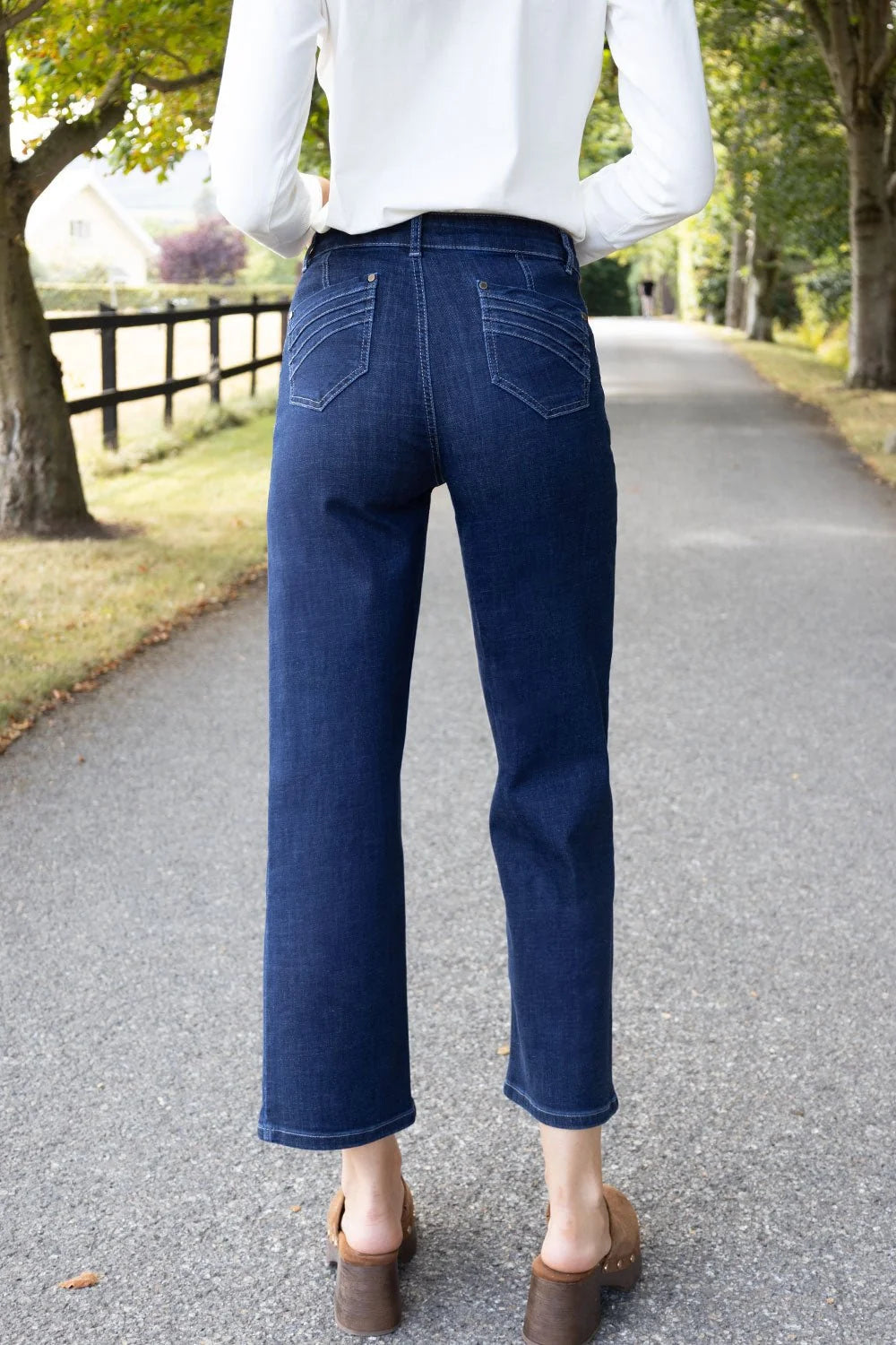 No2mor0 Napoli Wide Leg Denim Trouser - 27" Leg Indigo