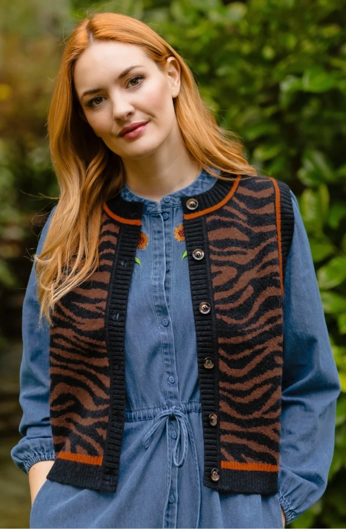 Sugarhill Brighton  Natalie Knit Vest
Brown Black Tiger