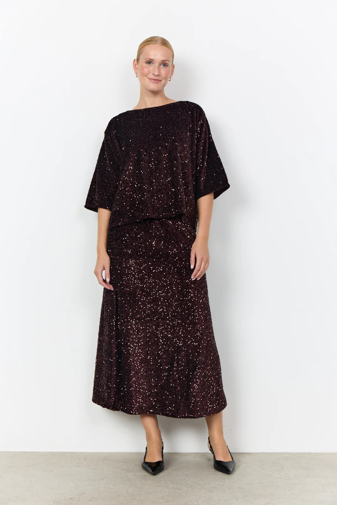Soya Concept SC-JASLEEN 1 BLOUSE DARK PLUM