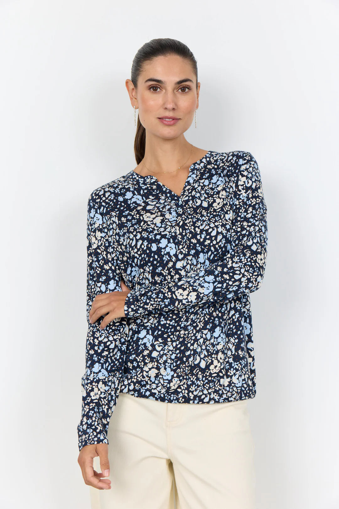 Soya Concept  SC-FELICITY AOP 532 BLOUSE NAVY