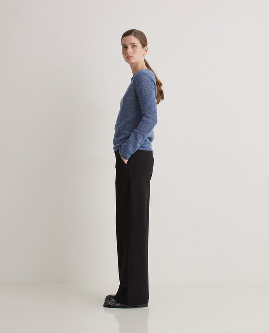 Yerse BLACK WIDE STRETCHY TROUSERS