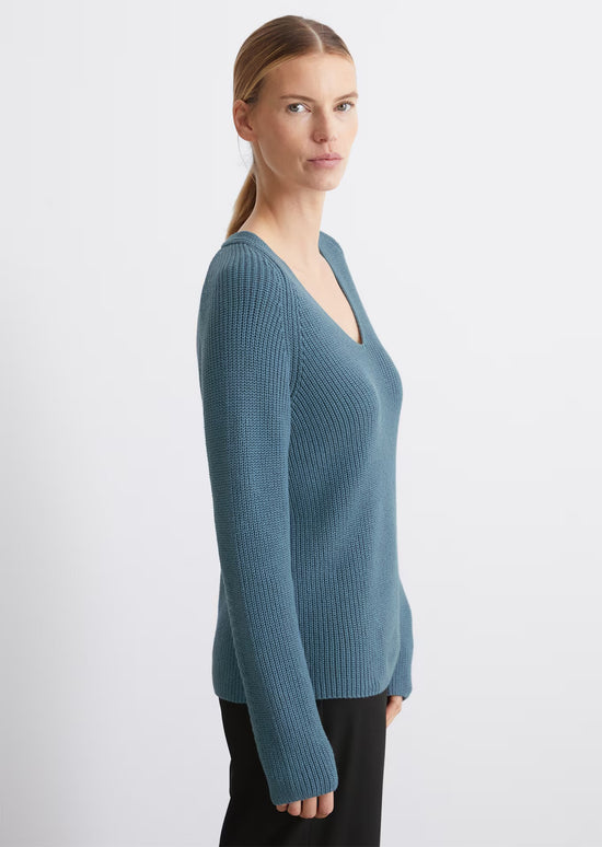 Marc O Polo V-NECK KNITTED SWEATER RELAXED MADE FROM SOFT COTTON YARN