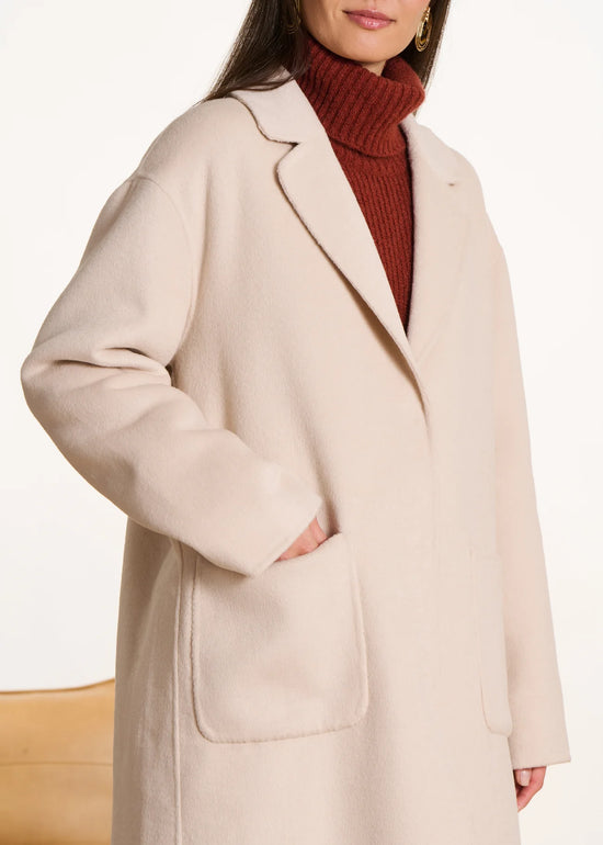 La Fee Maraboutee Mid-length coat in ecru wool