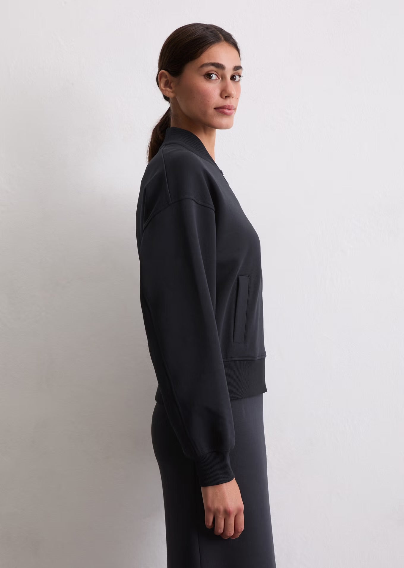 Marc O Polo AVIATOR SWEAT JACKET REGULAR MADE FROM INTERLOCK JERSEY