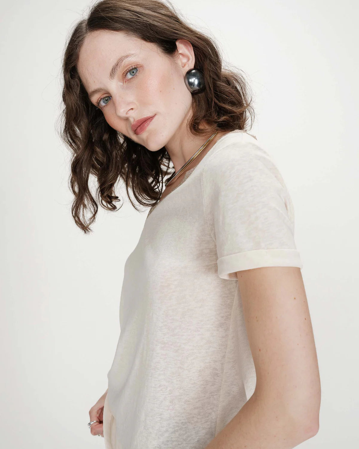 Grace And Mila V-NECK T-SHIRT AMANDE VASCO