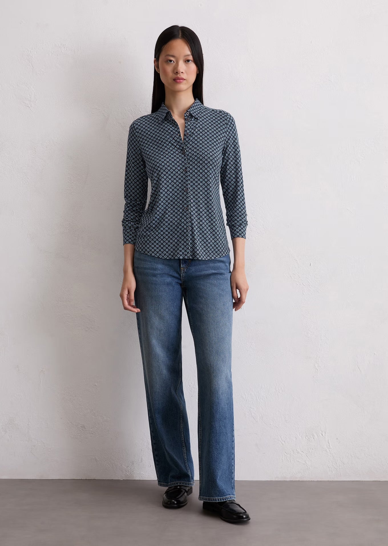 Marc O Polo REGULAR JERSEY PRINT BLOUSE FROM LENZING™ ECOVERO™