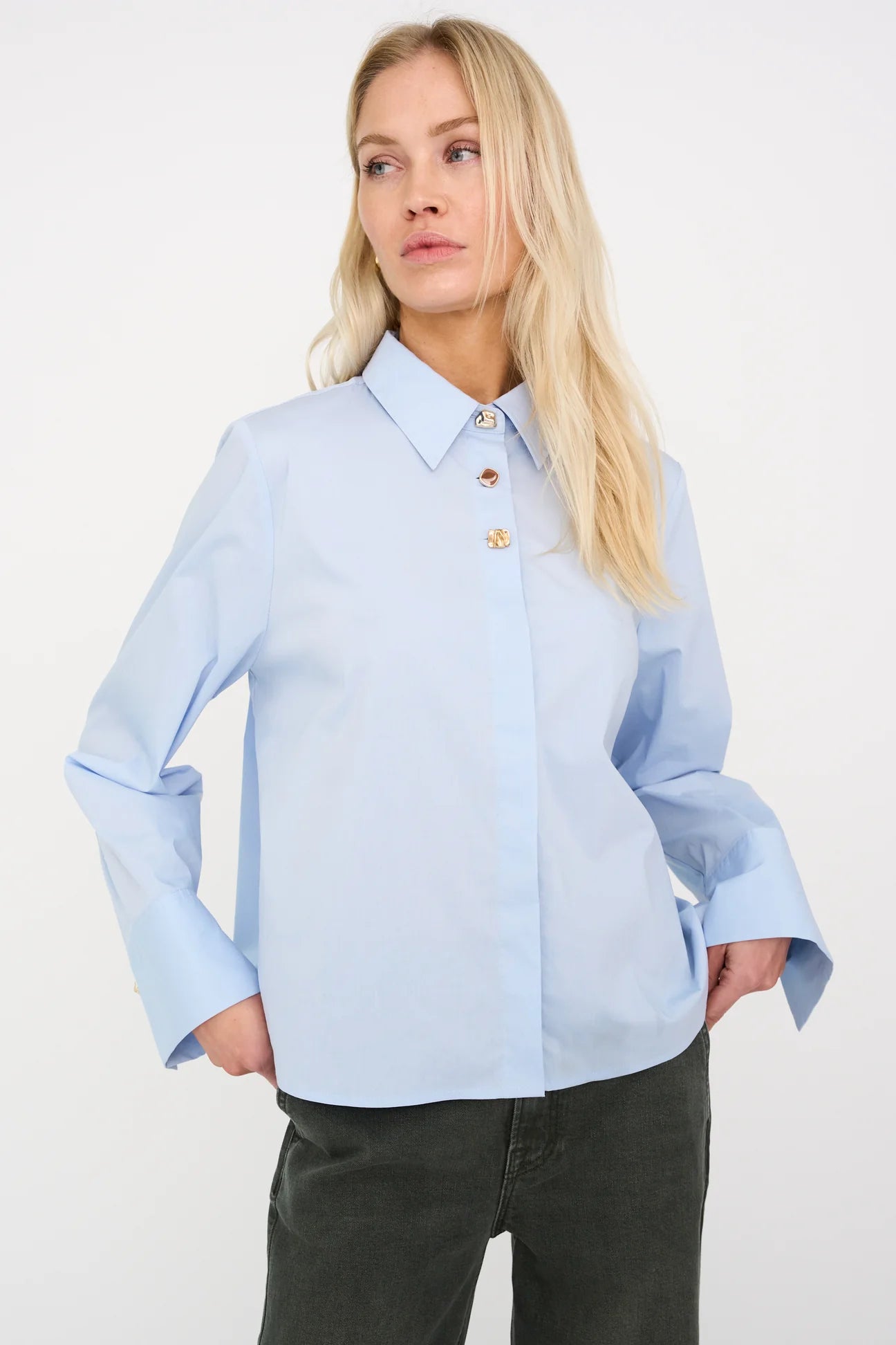 Pieszak PD-Nyla Poplin Deco Shirt - Air Blue