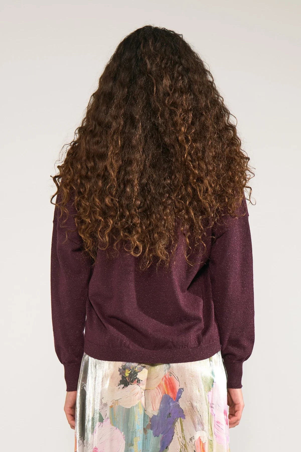 Numph NUDAYLETTA LUREX V-NECK PULLOVER - Fig
