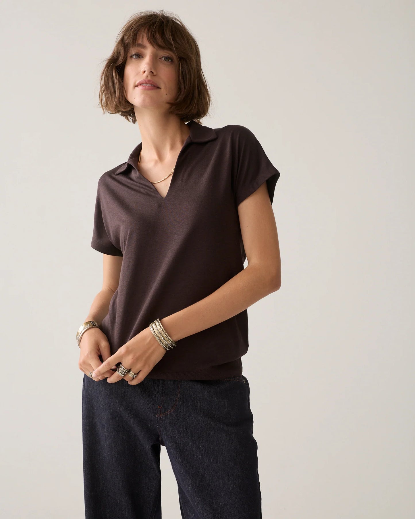 Summum Woman Top with polo collar