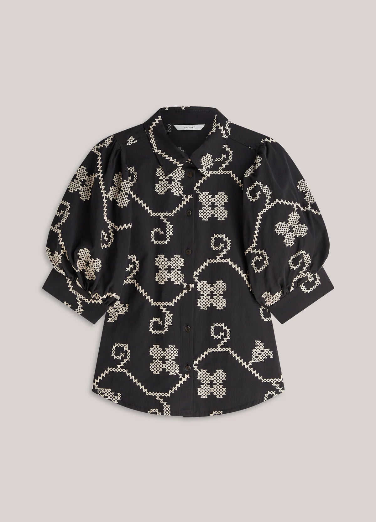 Summum Woman EMBROIDERED BLOUSE WITH CONTRAST