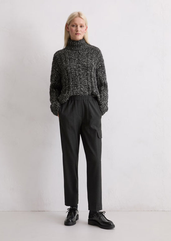 Marc O Polo RELAXED PINSTRIPE FLANNEL TROUSERS MADE FROM A SOFT POLYESTER-VISCOSE BLEND
