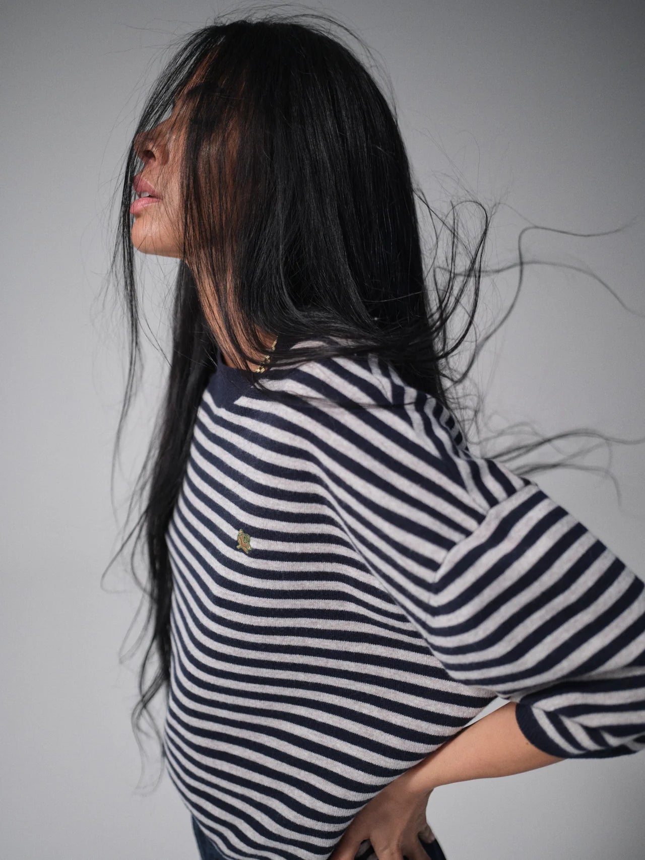 Heyanno MMHPoetic Stripe Knit
Relaxed fit Baritone Blue
