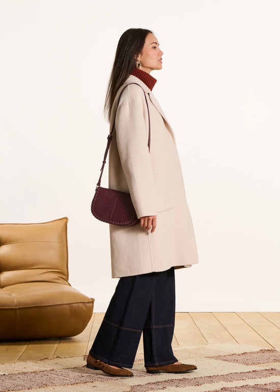 La Fee Maraboutee Mid-length coat in ecru wool
