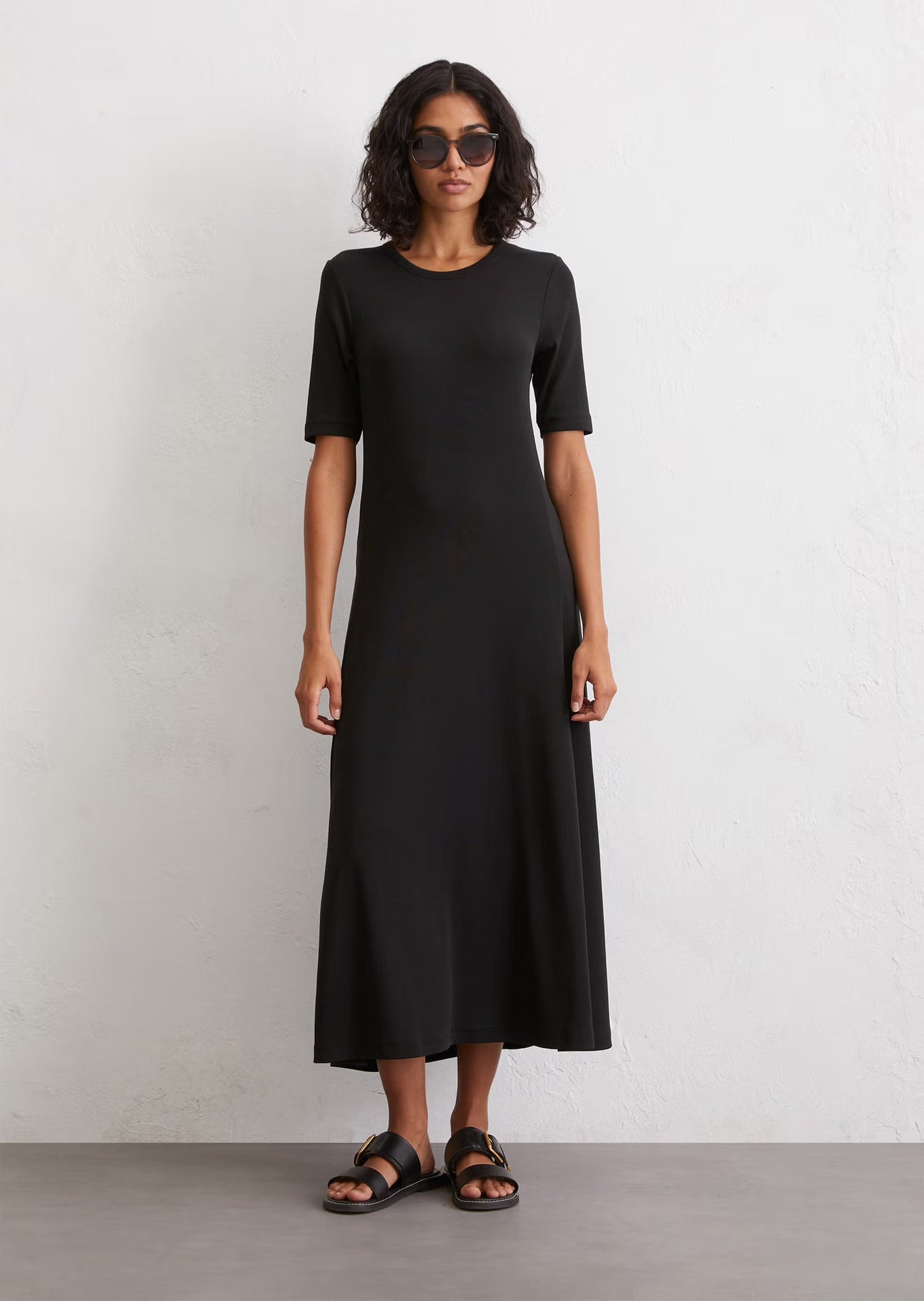 Marc O Polo LONG JERSEY DRESS FLARED WITH TENCEL™ LYOCELL