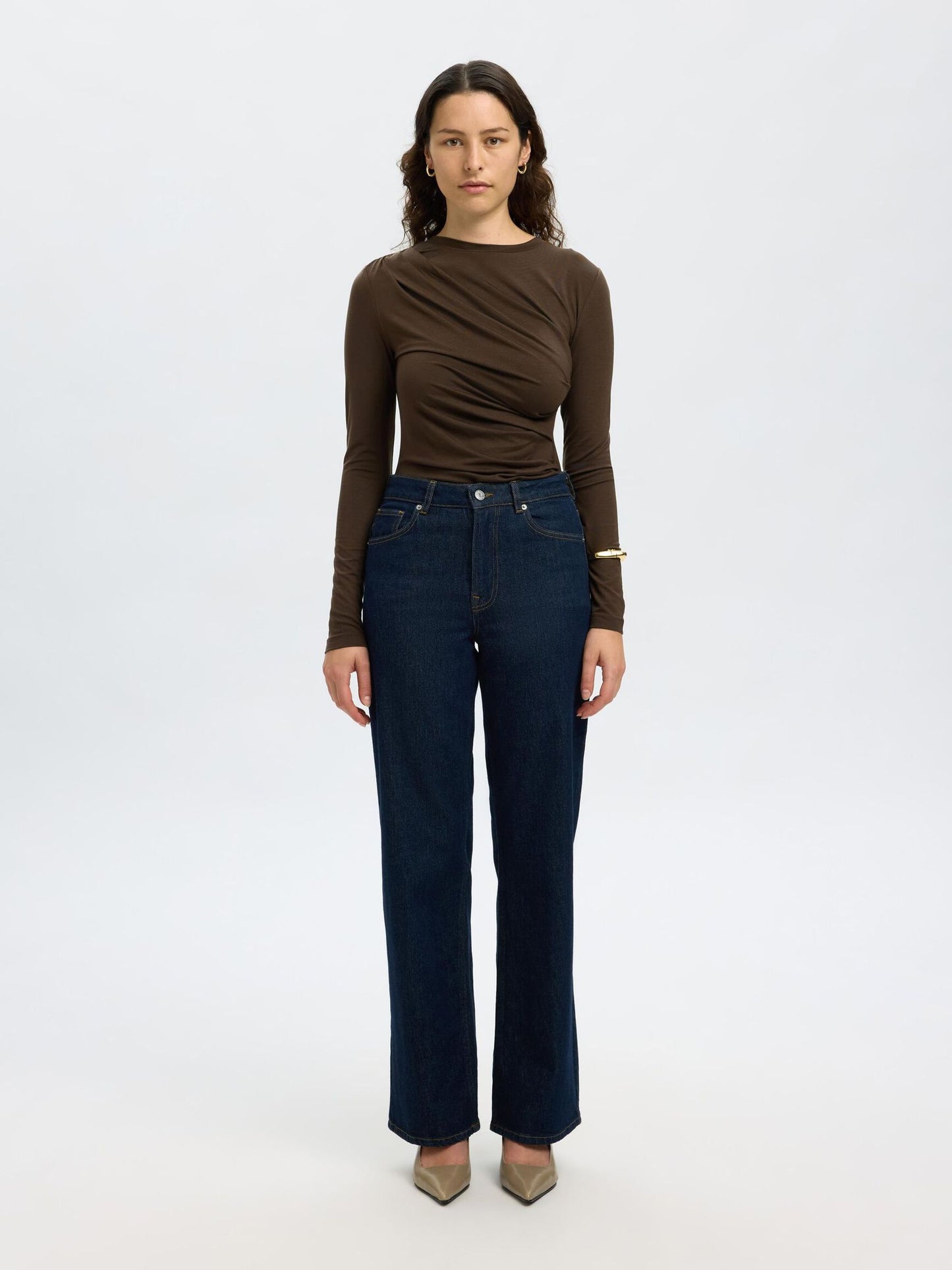 Selected/Femme DRAPED LONG SLEEVED TOP