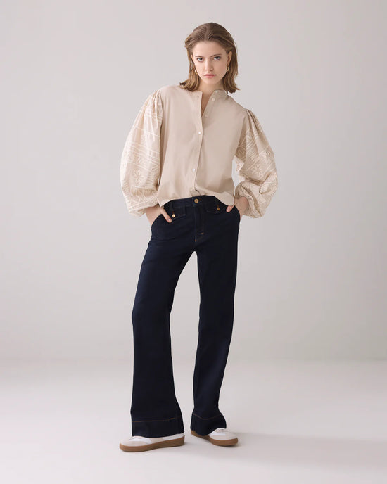 Summum Woman BLOUSE WITH EMBROIDERED SLEEVES