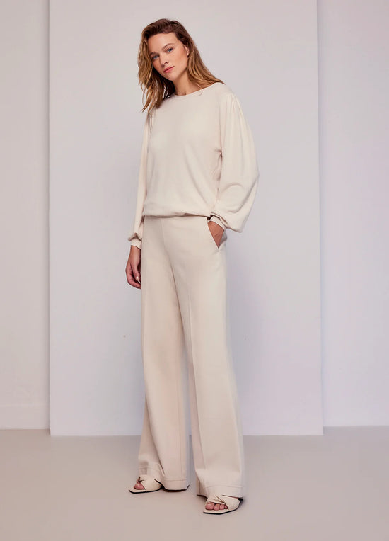 Summum Woman BOOT CUT PUNTO MILANO TROUSERS Ivory