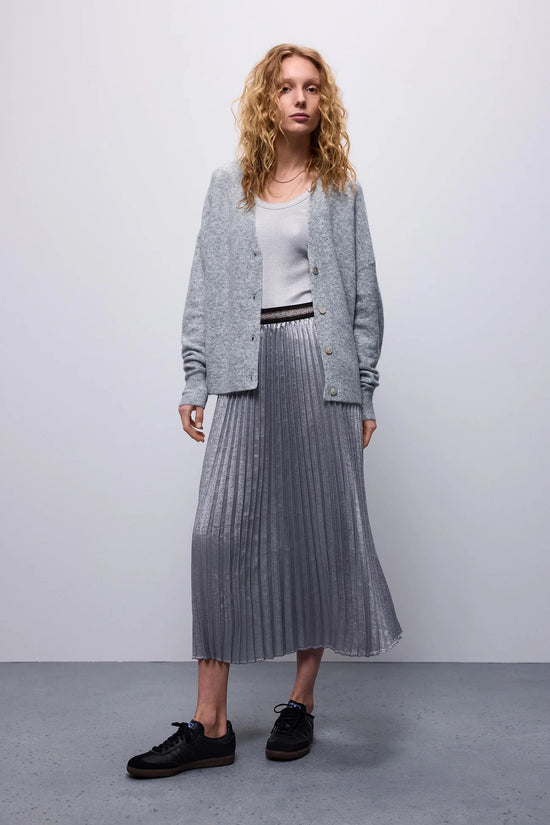 Summum Woman SILVER PLISSÉ SKIRT