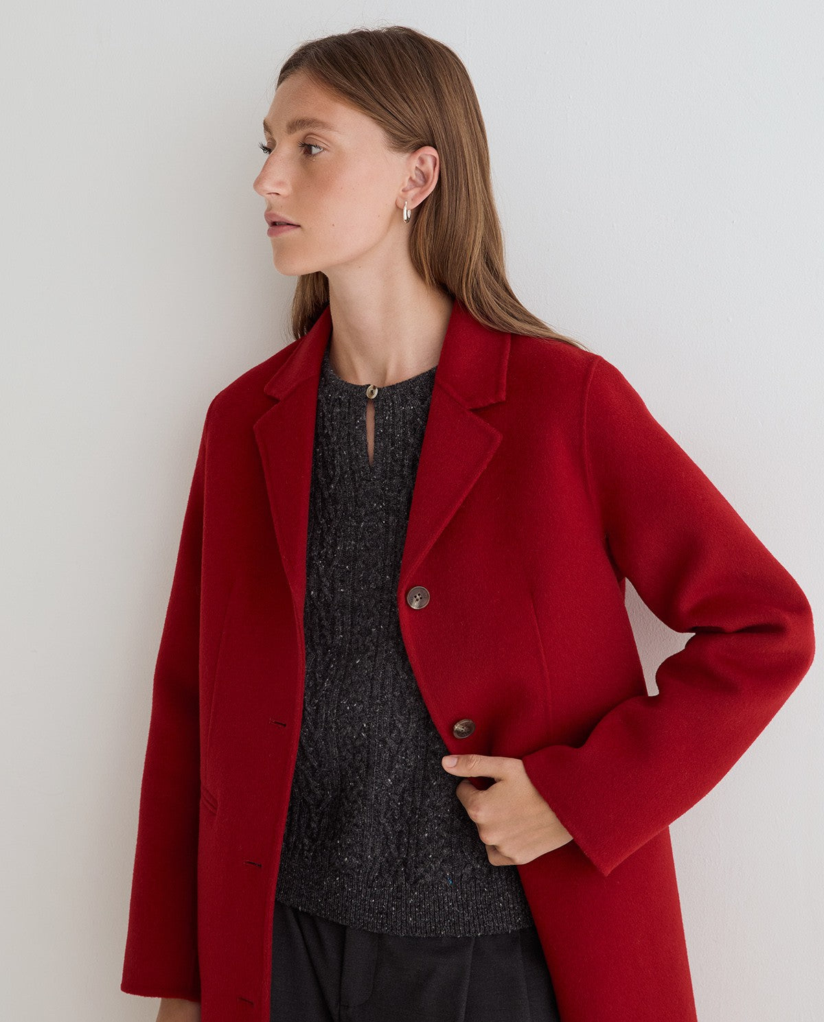 Yerse HANDMADE WOOL-BLEND MIDI COAT