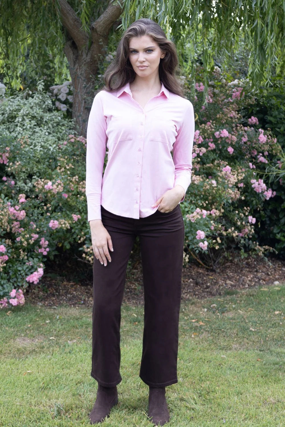 No2mor0 Izzy Cotton Shirt Petal Pink