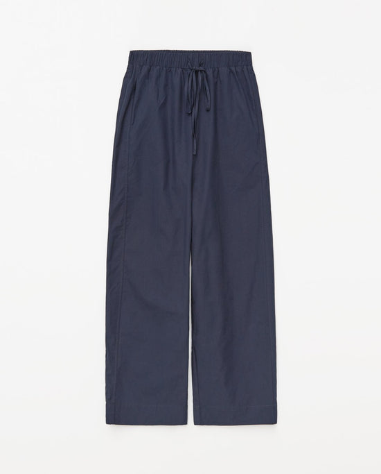 Load image into Gallery viewer, Yerse Pants DARK BLUE 100% COTTON BALLOON-FIT TROUSERS
