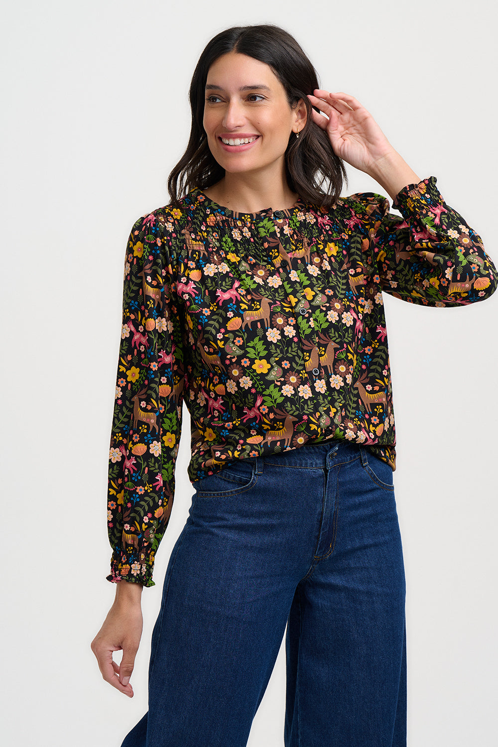 Sugarhill Brighton  JULIETA BLOUSON SLEEVE JERSEY TOP