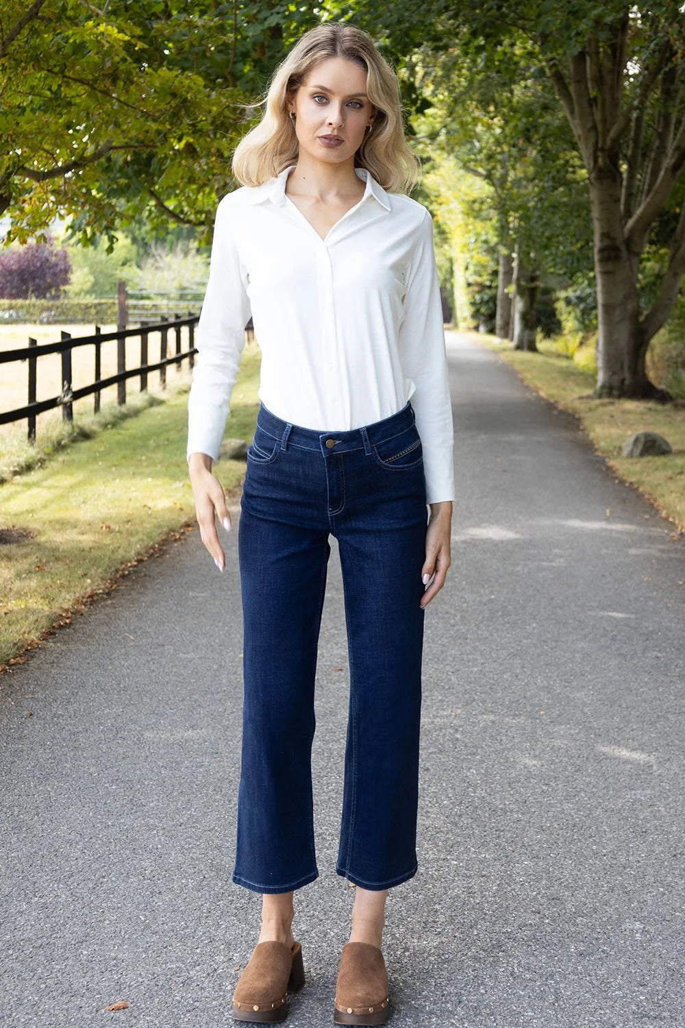 No2mor0 Napoli Wide Leg Denim Trouser - 27" Leg Indigo