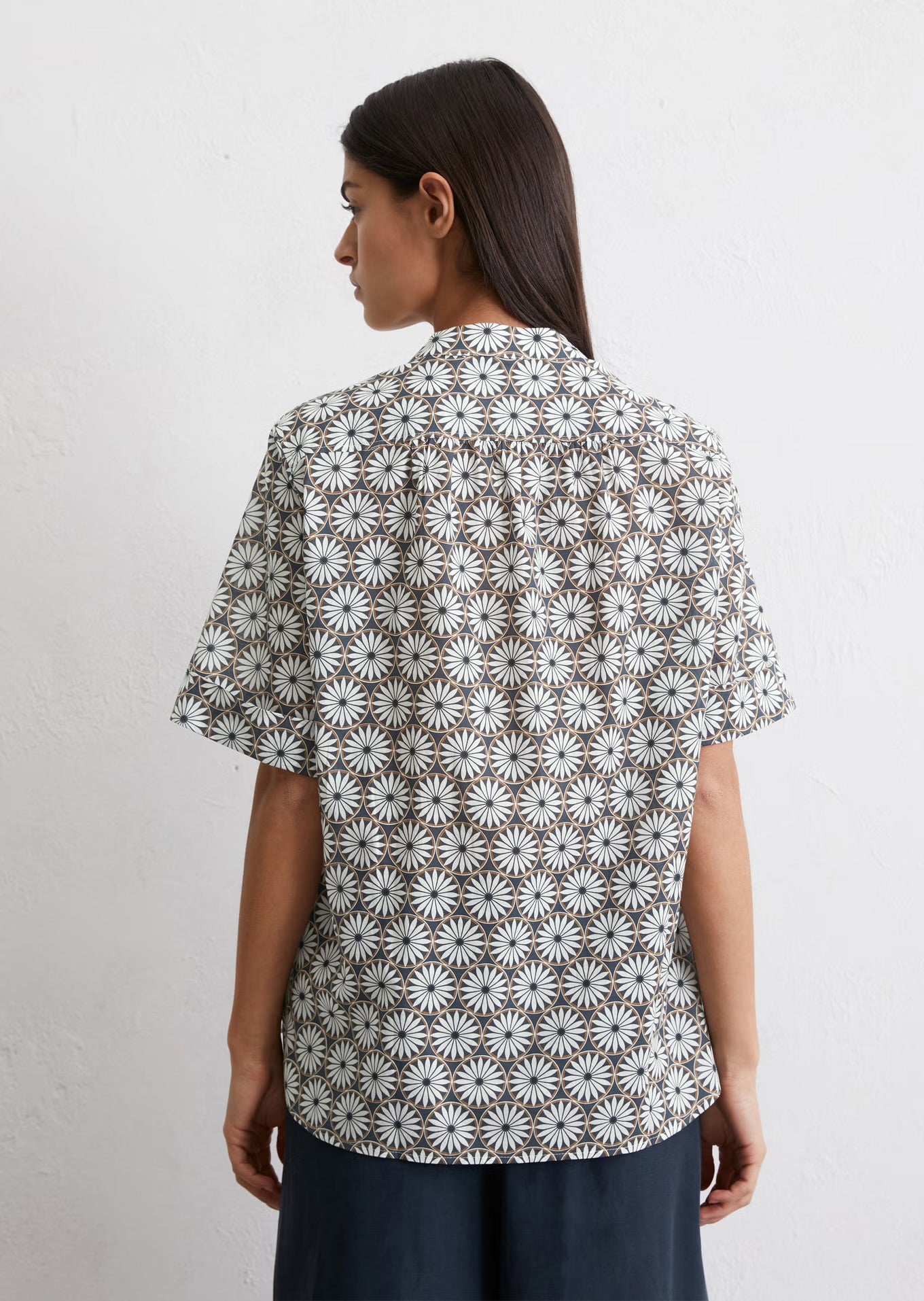 Marc O Polo REGULAR PATTERNED TUNIC BLOUSE MADE FROM SILKY-TOUCH VOILE
