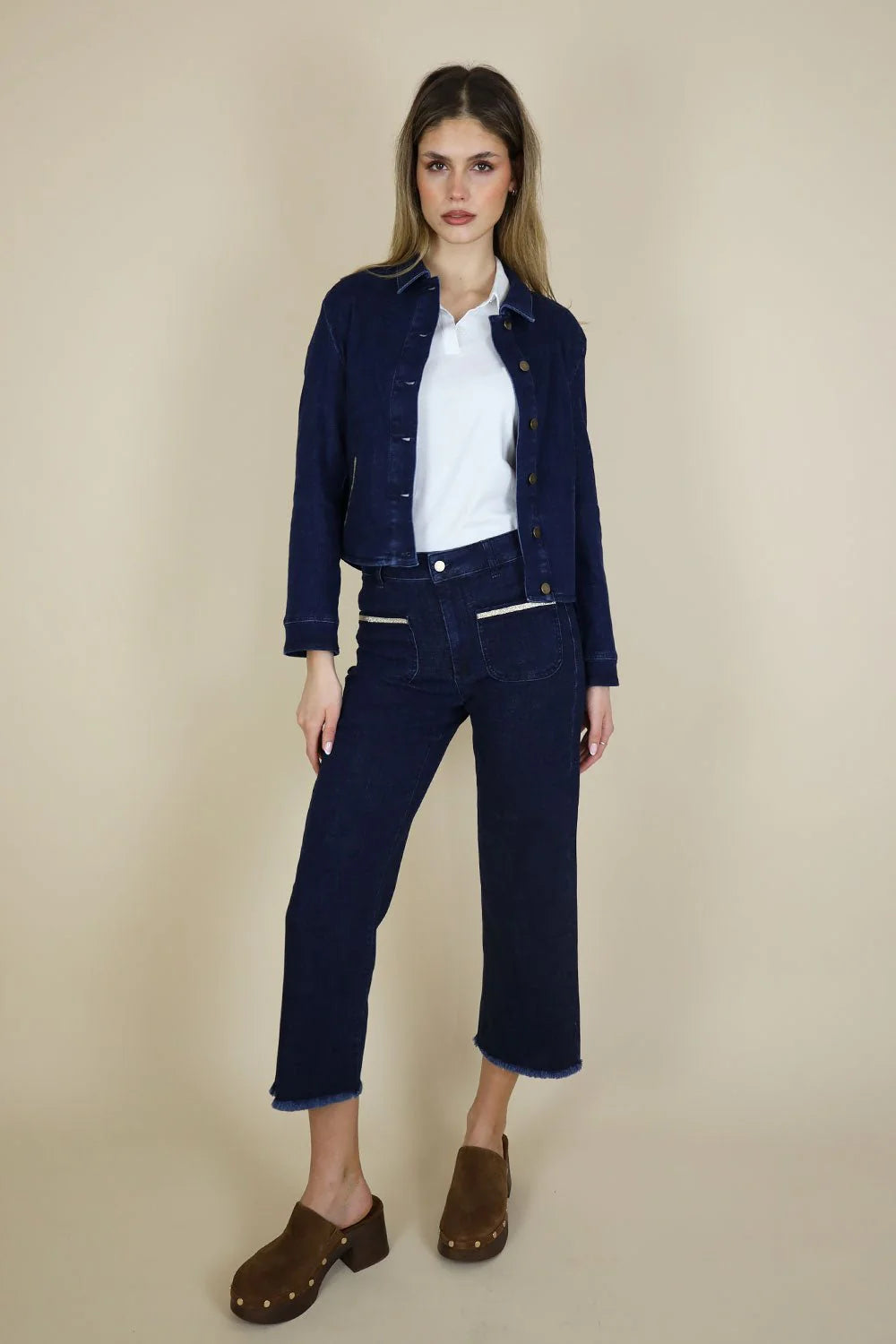 No2mor0 Roxy Straight Leg Trouser - 26" Leg Dark wash