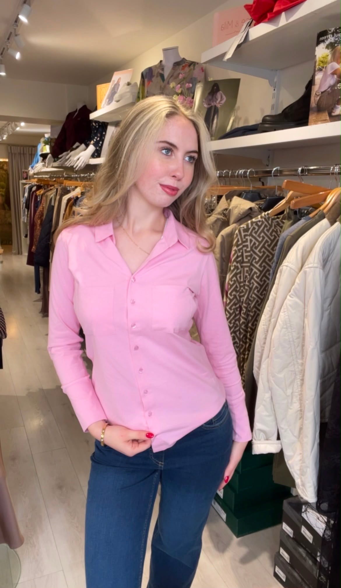 No2mor0 Izzy Cotton Shirt Petal Pink