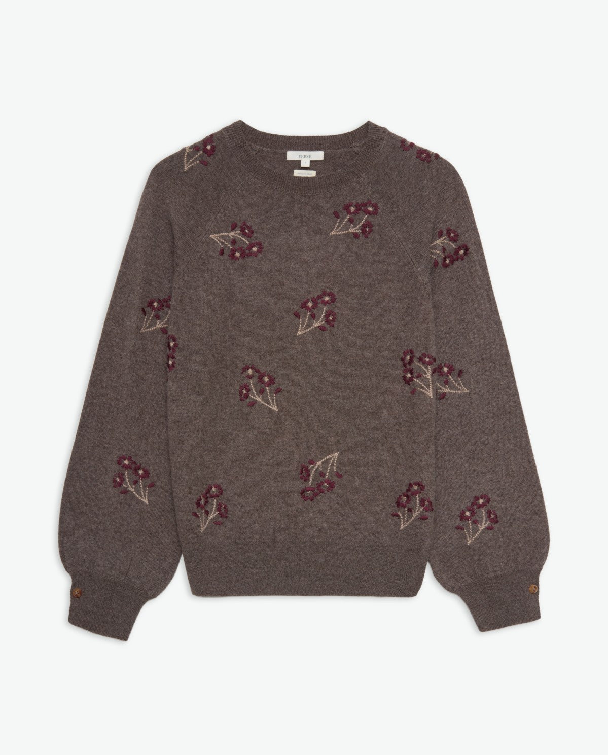 Yerse WOOL-BLEND SWEATER WITH EMBROIDERED FLOWERS