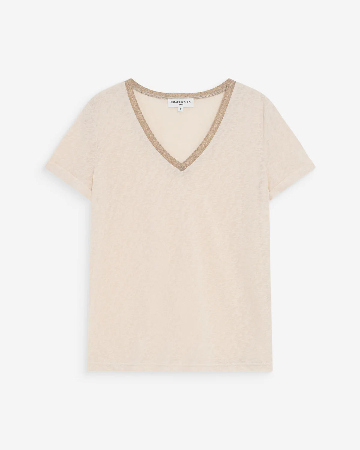 Grace And Mila V-NECK T-SHIRT AMANDE VASCO