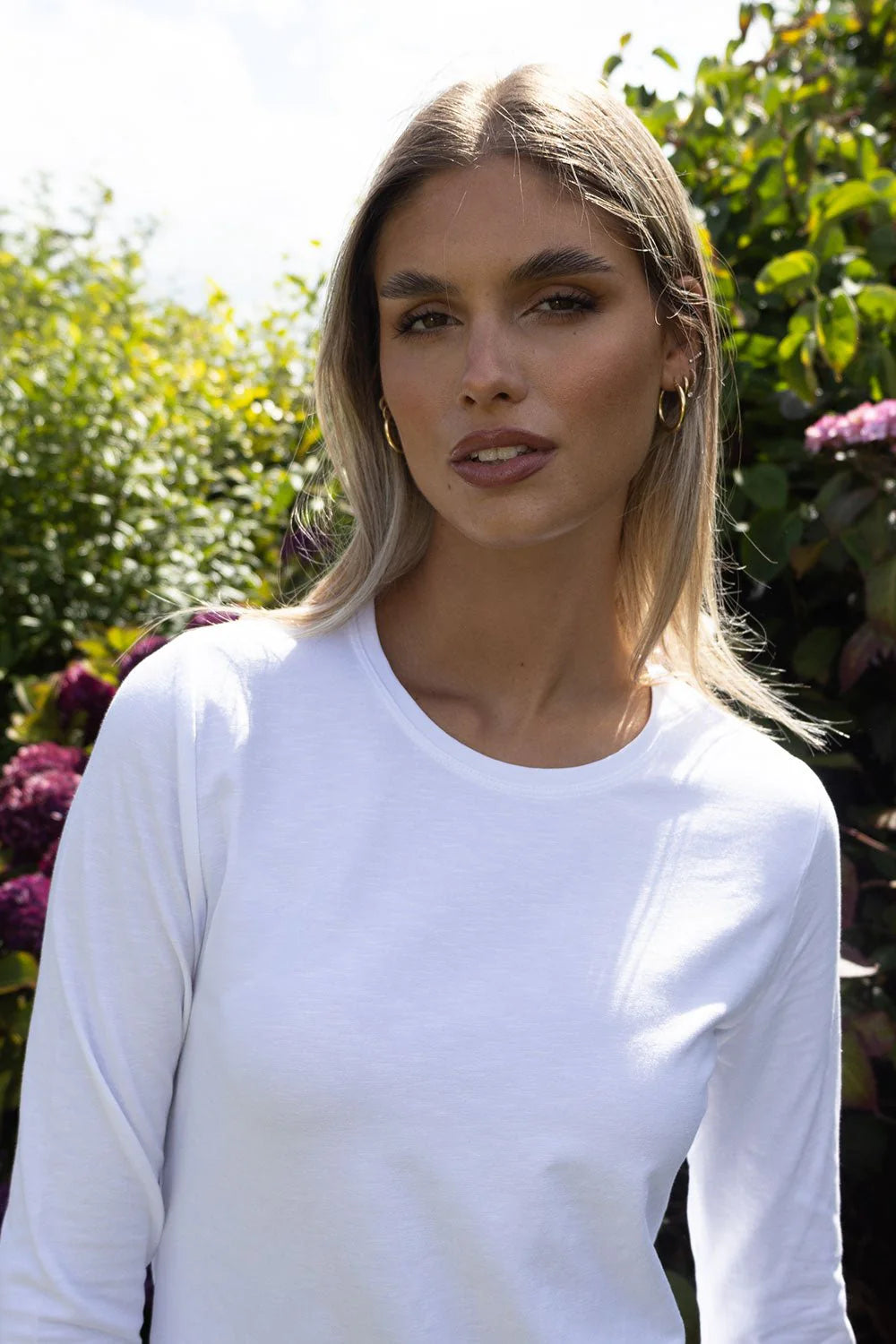 No2mor0 Paris Long Sleeve Cotton Tee White