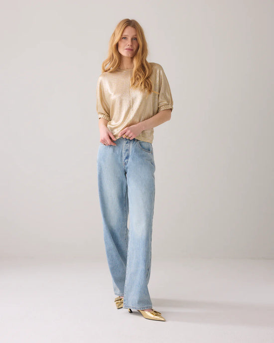 Load image into Gallery viewer, Summum Woman TOP IN METALLIC JERSEY
