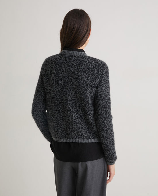 Yerse GREY LEOPARD-PRINT CARDIGAN