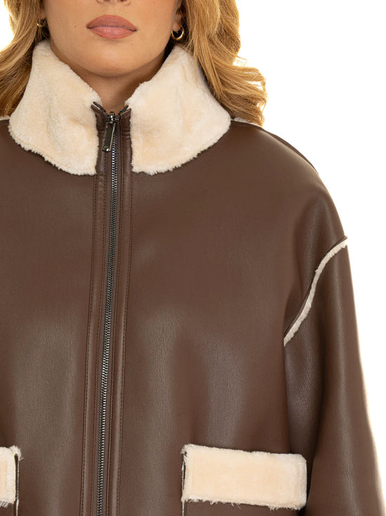 Pennyblack Women's Brown-Draghi Reversible Sheepskin