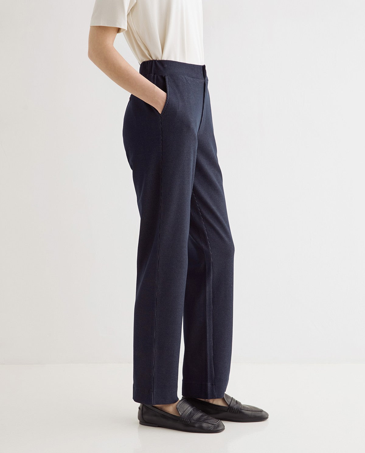 Yerse PINSTRIPE STRAIGHT TROUSERS