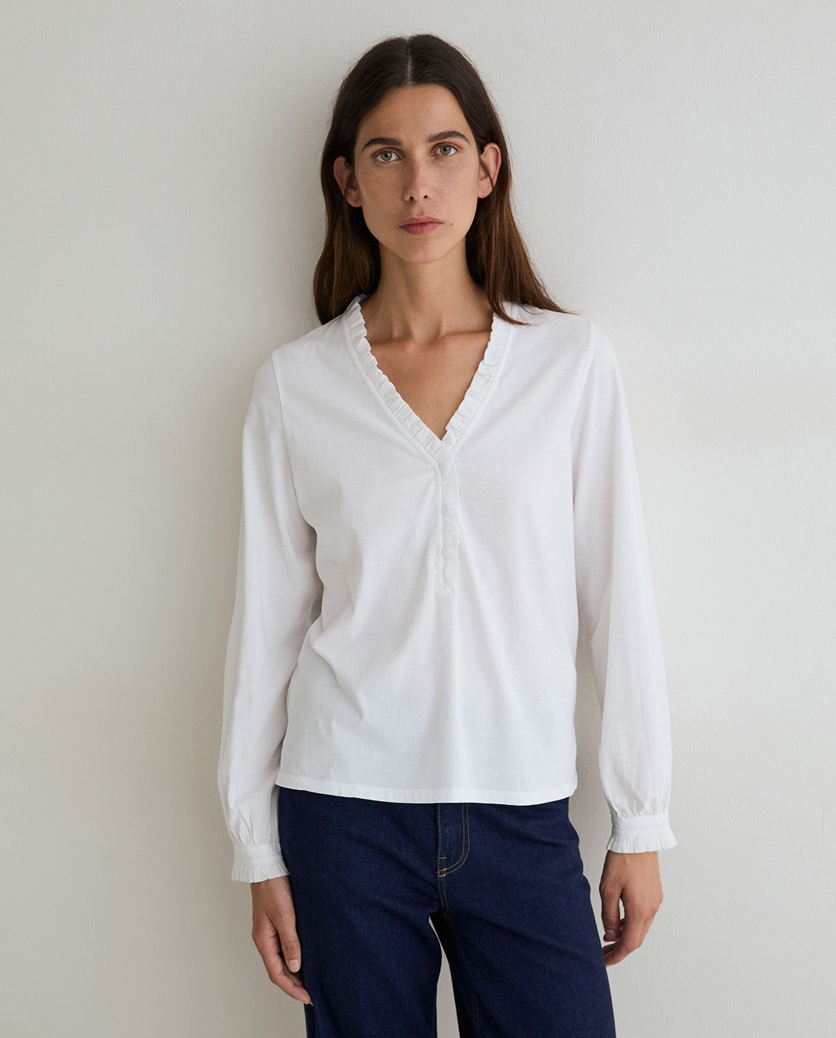 Yerse RUFFLED T-SHIRT White