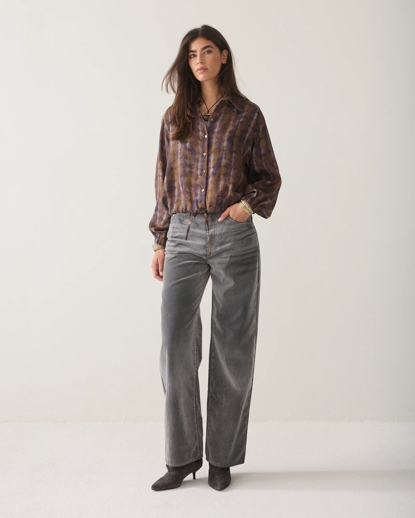 Summum Woman Misty flower cropped blouse