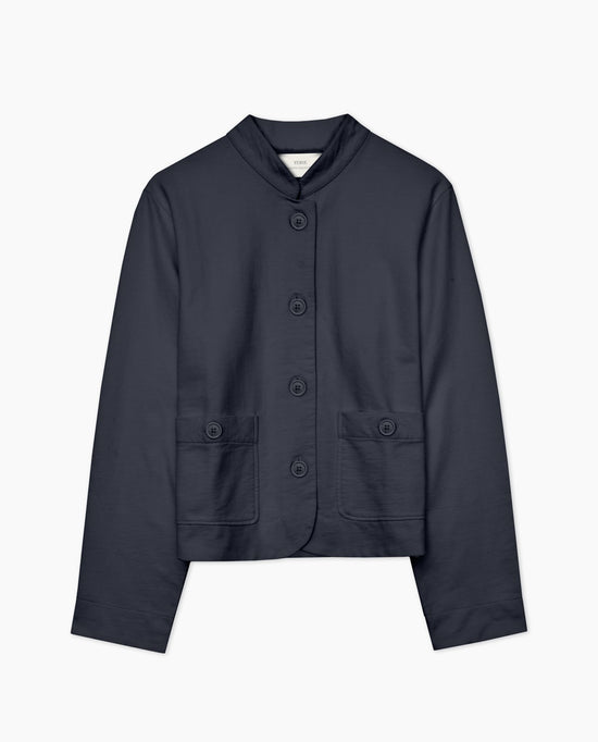 Load image into Gallery viewer, Yerse jacket DARK BLUE MAO-NECK SHORT JACKET
