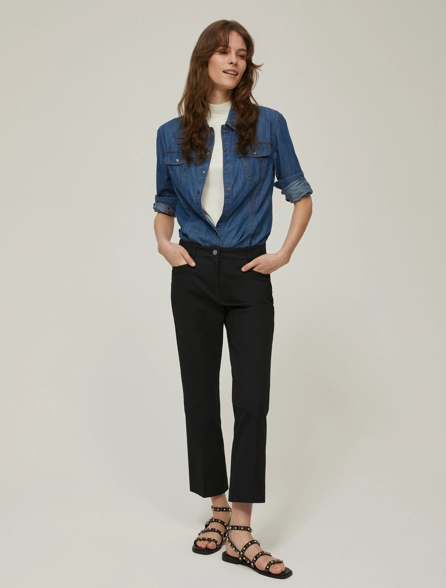 Pennyblack Twill mini flare trousers Black