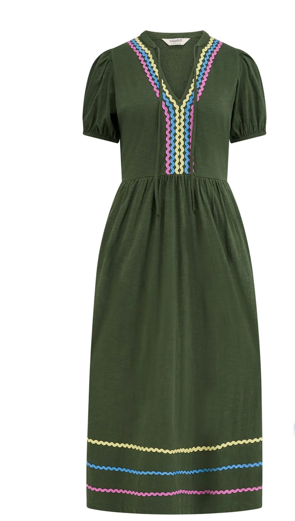 Sugarhill Brighton Renee Jersey Midi Dress - Olive, Ric Rac