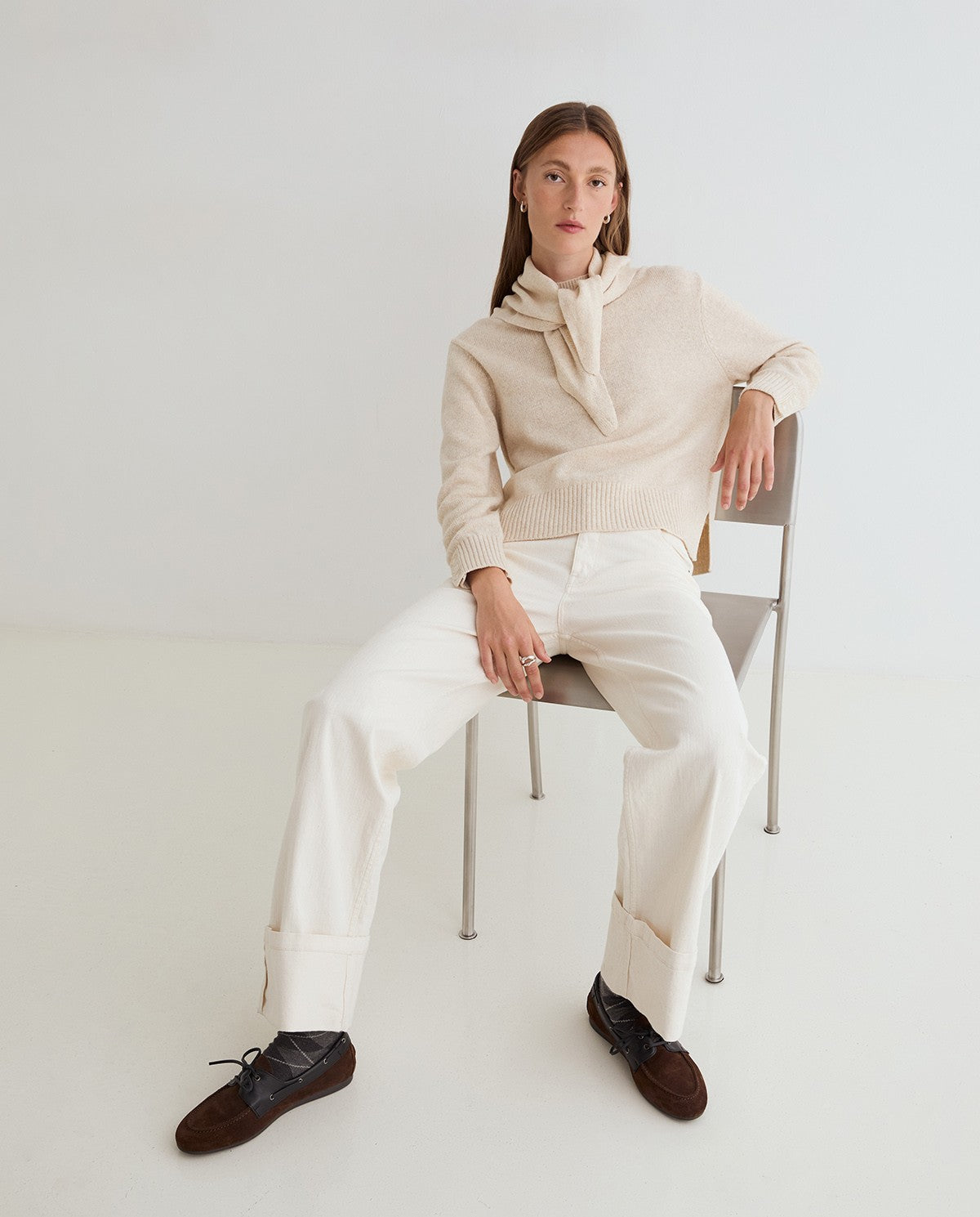 Yerse SWEATER REMOVABLE SCARF