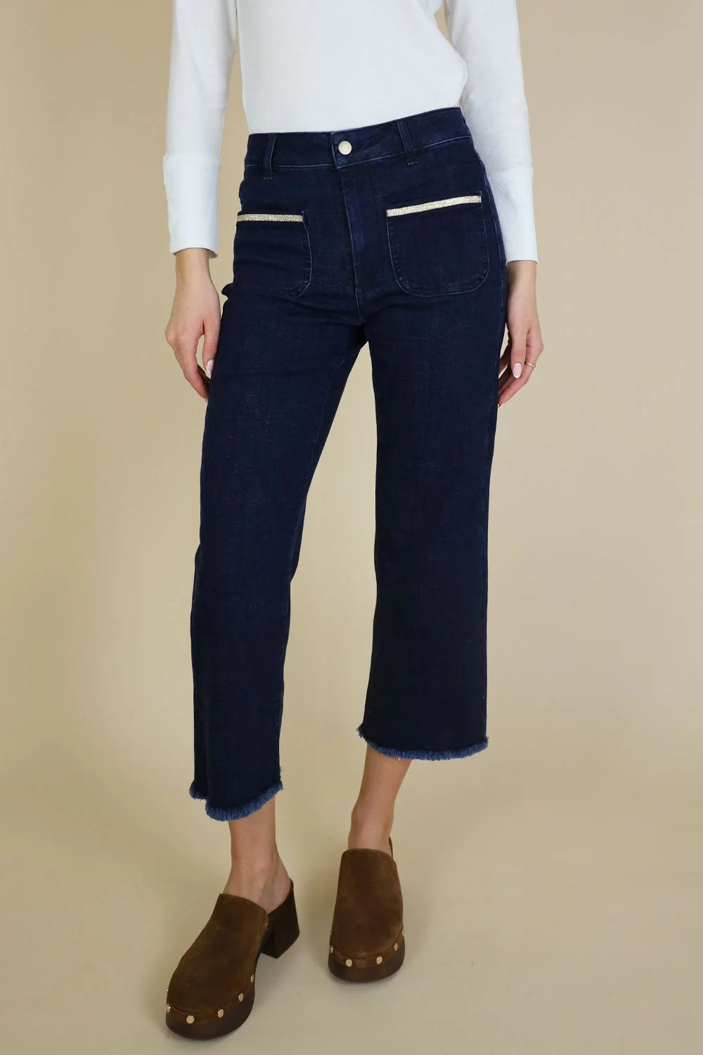 No2mor0 Roxy Straight Leg Trouser - 26" Leg Dark wash